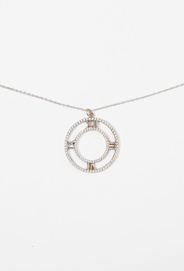 Tiffany & Co 18k Gold & Diamond Atlas Pendant Necklace - 1