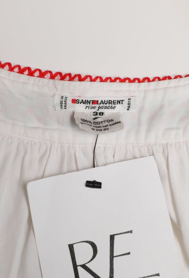 Saint Laurent Rare S/S 1977 Embroidered Peasant Top - 5
