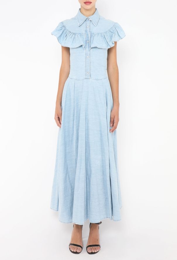 Miu Miu Denim Smock Maxi Dress - 3