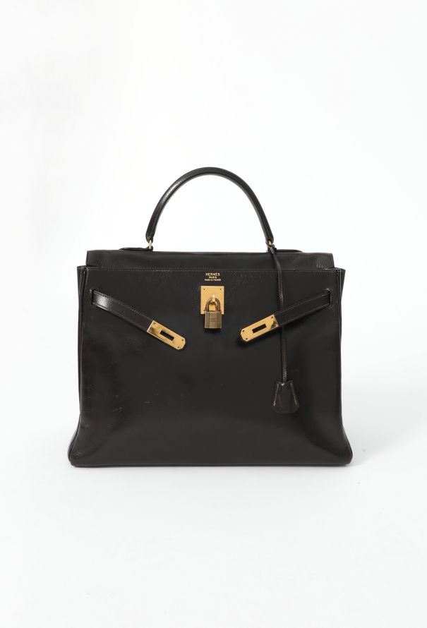 Hermès '70s Brown Box Kelly Retourné 35 - 2