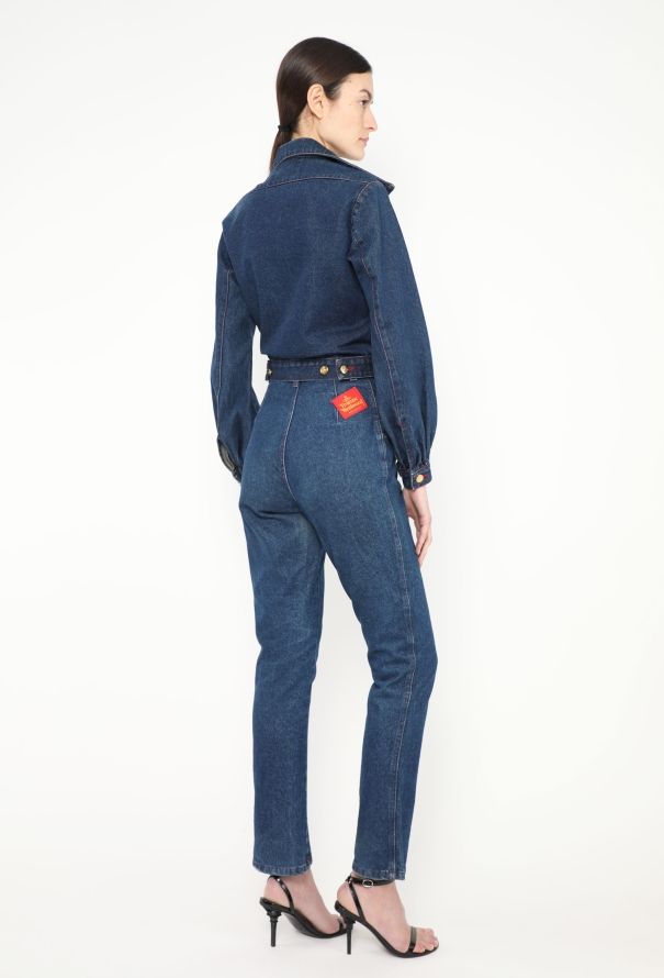 Vivienne Westwood '90s Flared Stitched Denim Ensemble - 6