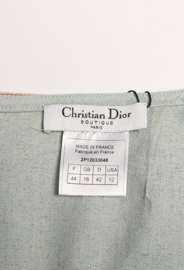 Christian Dior 2002 Butterfly Embellished Denim Skirt - 5