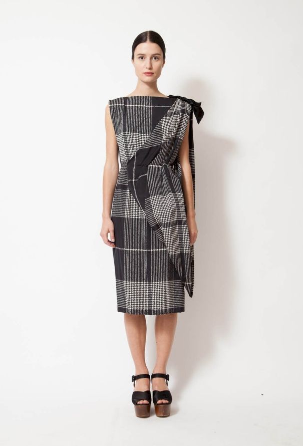 Pierre Cardin Silk Houndstooth Dress - 2