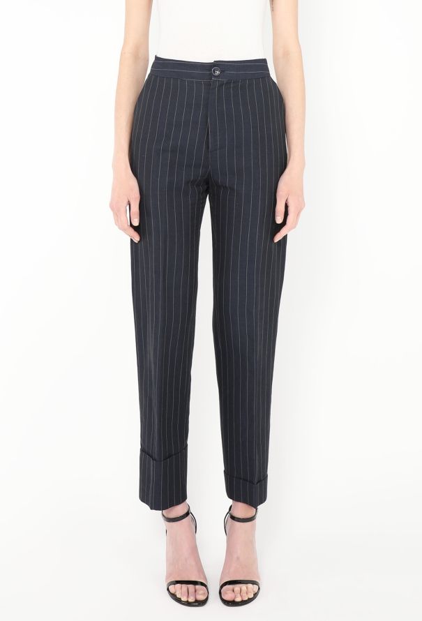 Jacquemus Resort 2016 Pinstripe Linen Trousers - 3