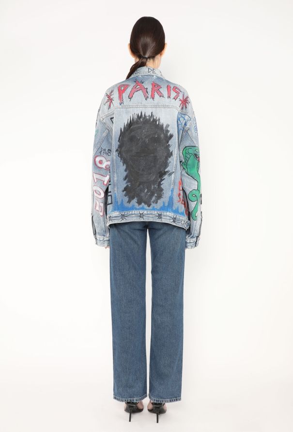 Balenciaga 2018 Hand-Painted Denim Jacket - 6