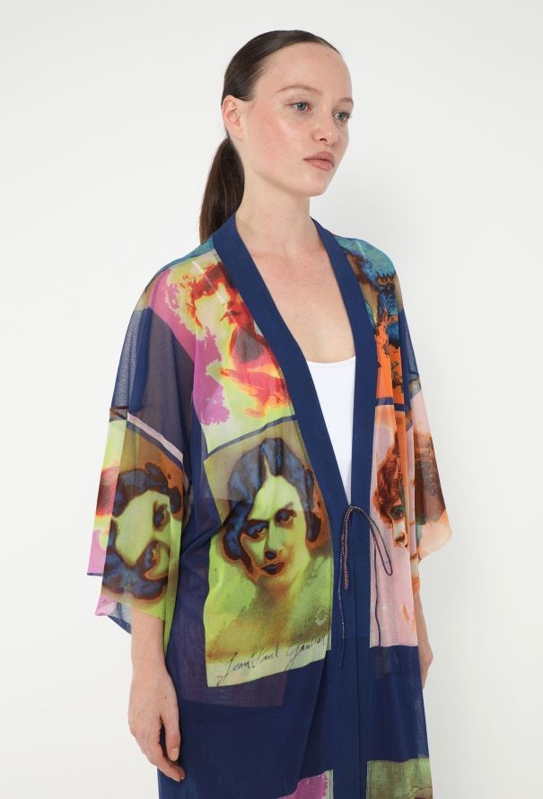 Jean Paul Gaultier RARE 2002 Portrait Mesh Kaftan Ensemble - 5