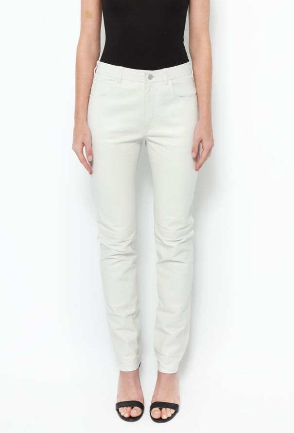 Céline Tapered Leather Trousers - 3