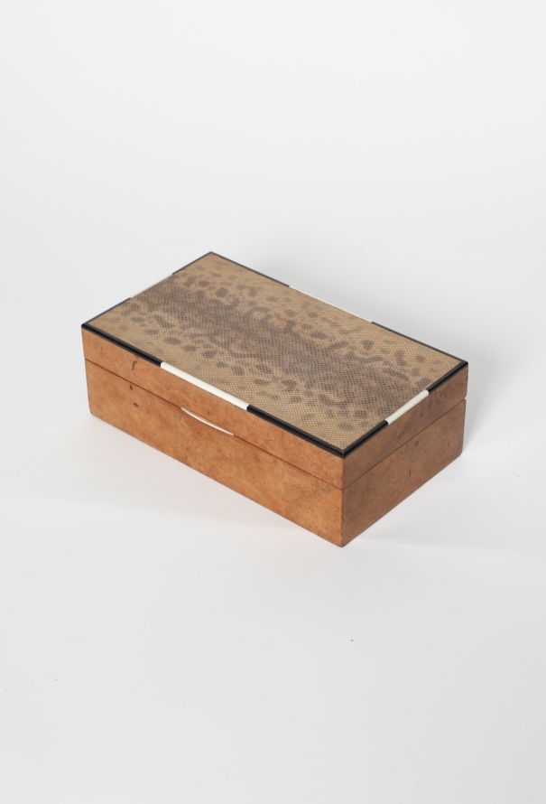 Vintage Objects & Decor 30s Python-Embossed Wood Case - 1