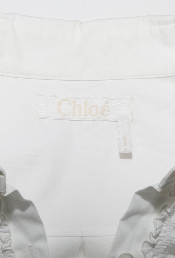 Chloé Ruffled Poplin Lace Shirt Dress - 7