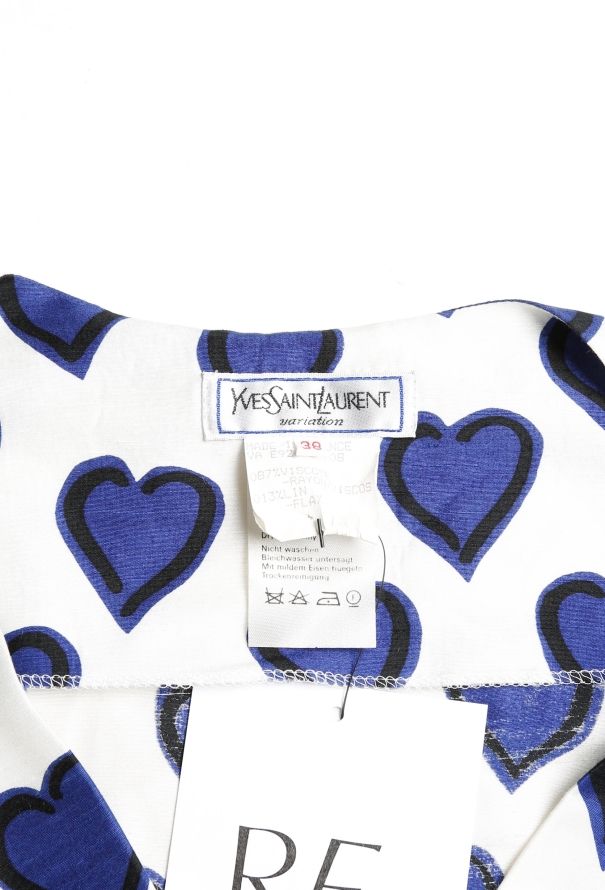 Saint Laurent 1992 Linen Heart Wrap Dress - 4
