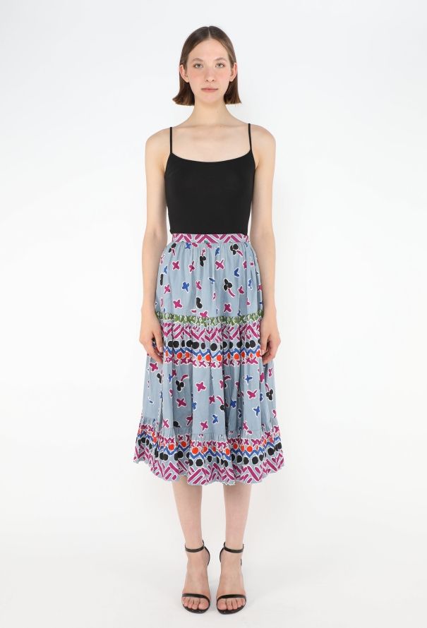 Saint Laurent 1979 Belted Printed Peasant Ensemble - 2