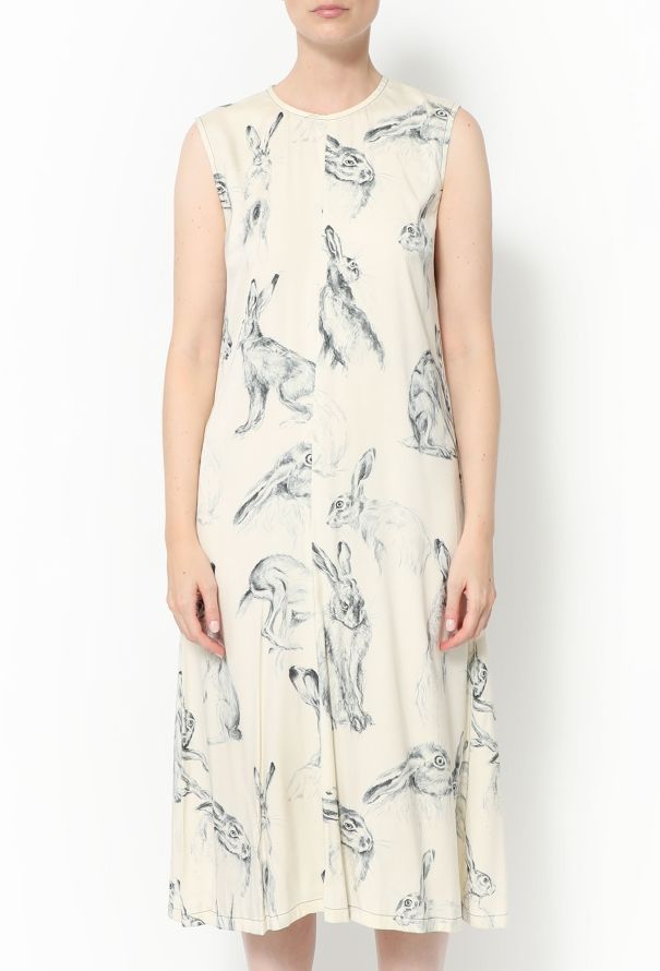 Céline F/W 2015 Wonderland Silk Dress - Rabbit print - 3
