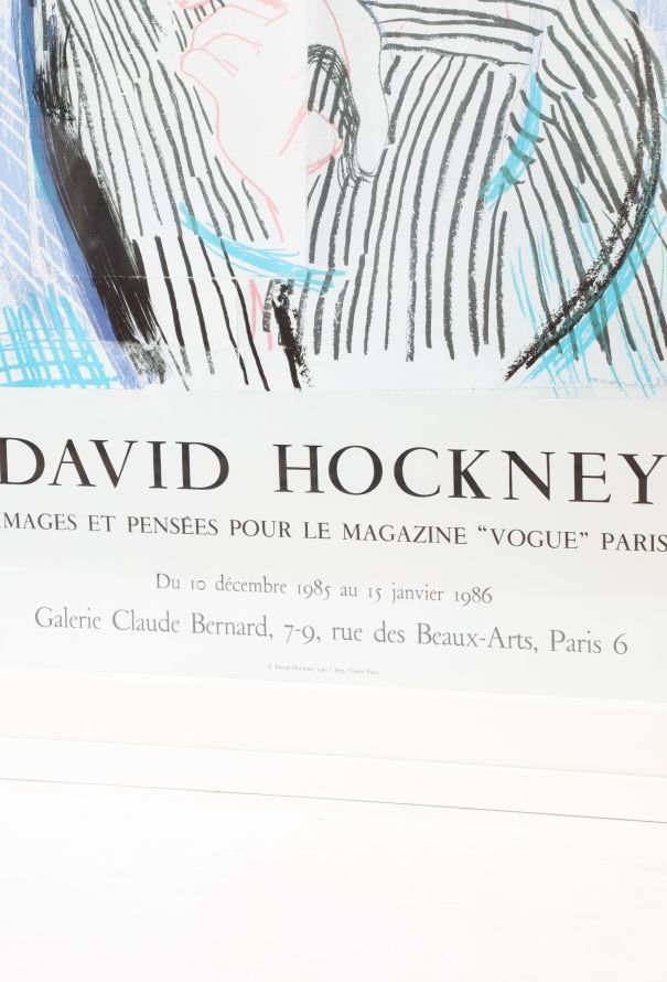 Vintage Objects & Decor Original 1986 David Hockney Cubist Vogue Poster - 3
