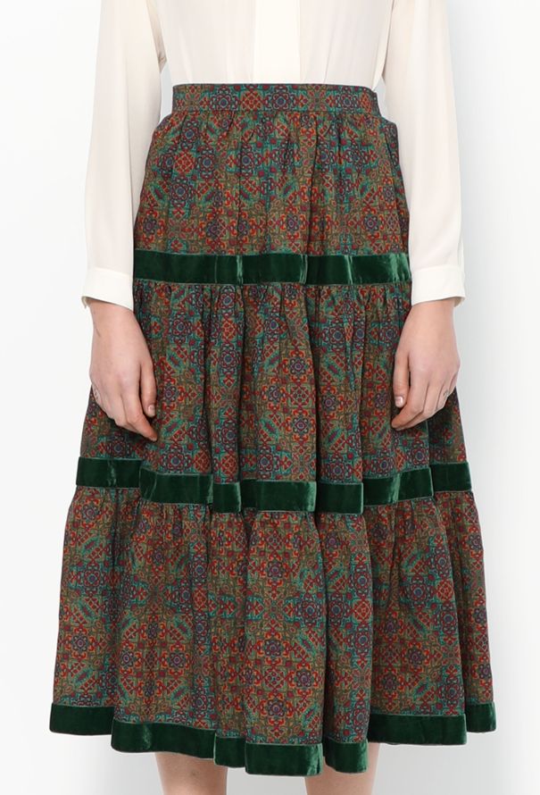 Saint Laurent Late '70s Printed Peasant Skirt - 2