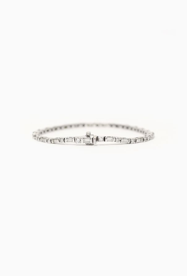 Vintage Fine Jewelry 18k White Gold & Diamond Bracelet - 6