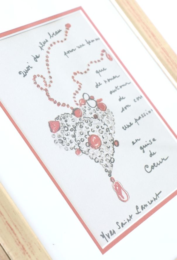 Saint Laurent RARE 1990 Cœur de YSL Lithography - 2