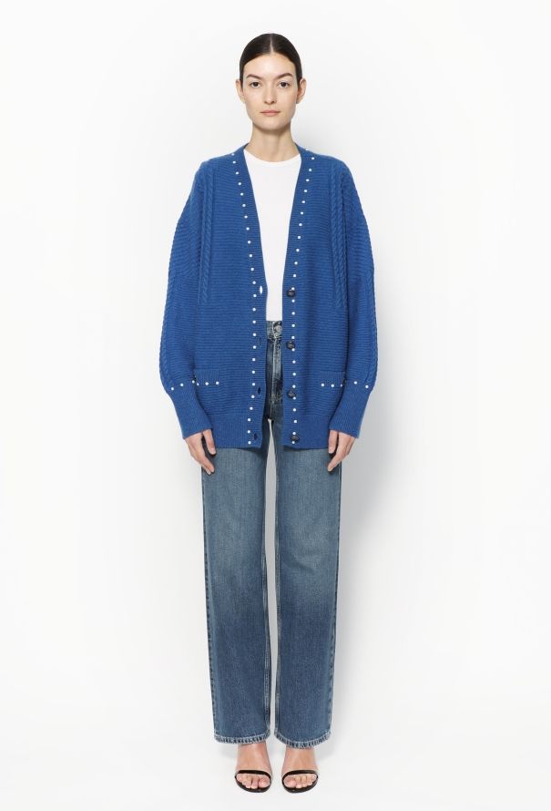 Chanel Cashmere Pearl Trim Cardigan - 3