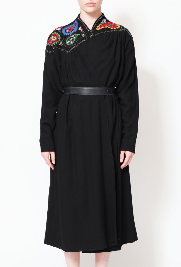 Exquisite Vintage Iconic Emmanuelle Khanh Paisley Embroidered Dress - 2