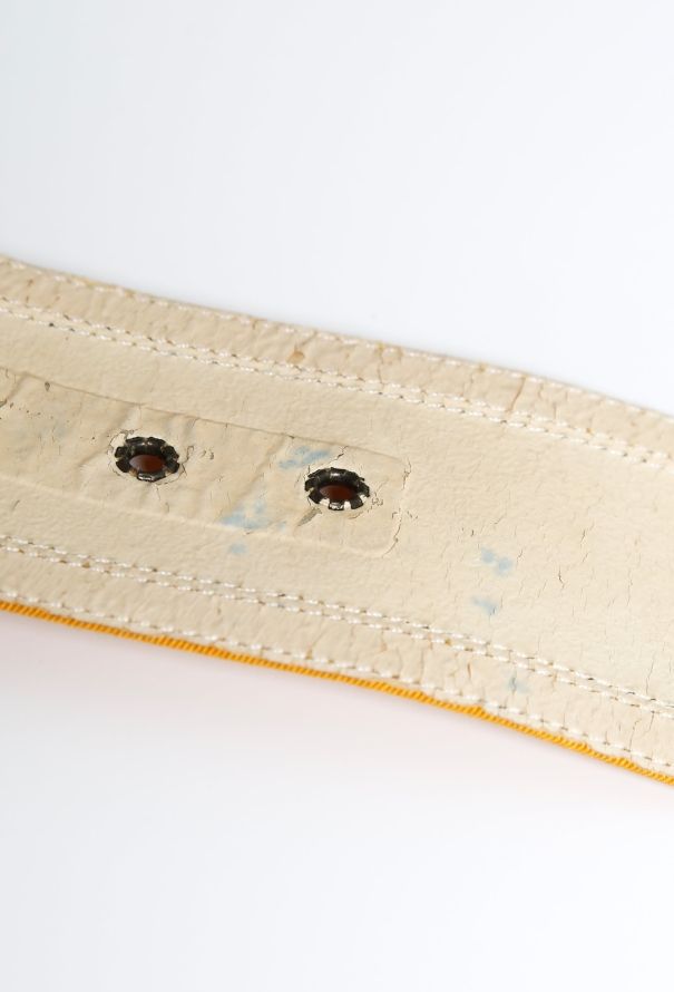 Saint Laurent S/S 1987 Yellow Twill Buckle Belt - 6