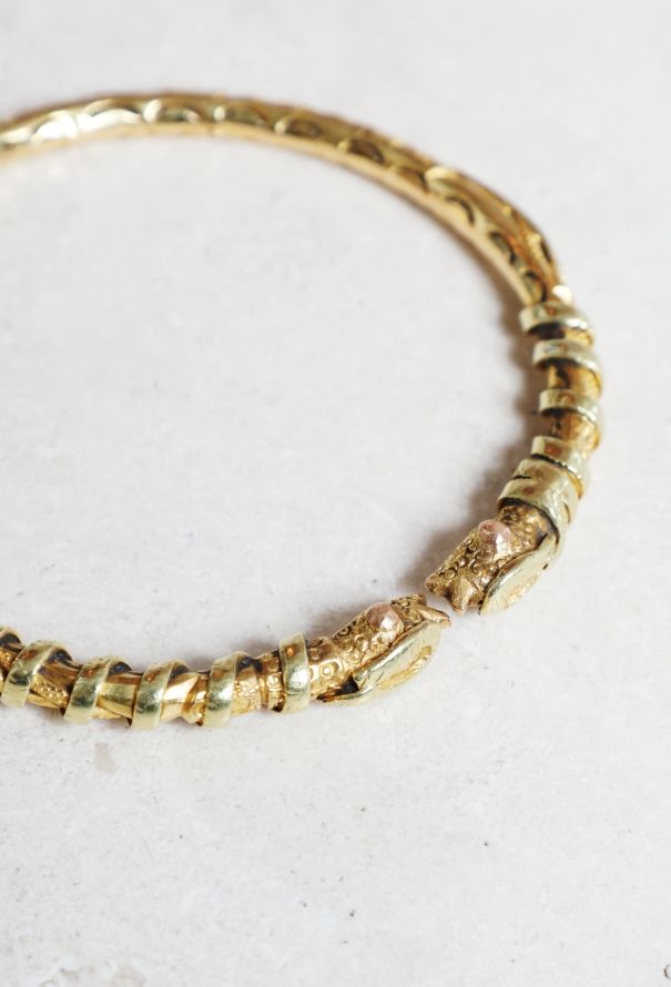 Vintage Fine Jewelry 18k Yellow Gold Snake Bracelet - 4