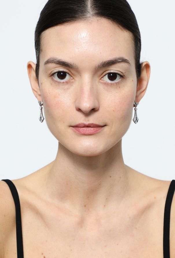 Vintage & Antique Art Deco 18k Gold & Diamond Pendant Earrings - 2