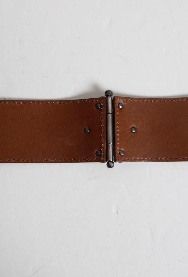 Bottega Veneta Engraved Leather Buckle Belt - 6