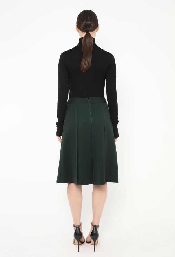Céline '70s Pleated Twill Horsebit Skirt - 3
