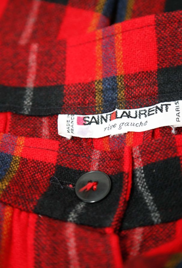 Saint Laurent 70s Plaid Wool Skirt - 5