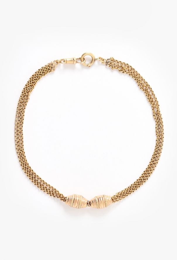 Vintage Fine Jewelry Antique 18k Yellow Gold Choker Necklace - 1