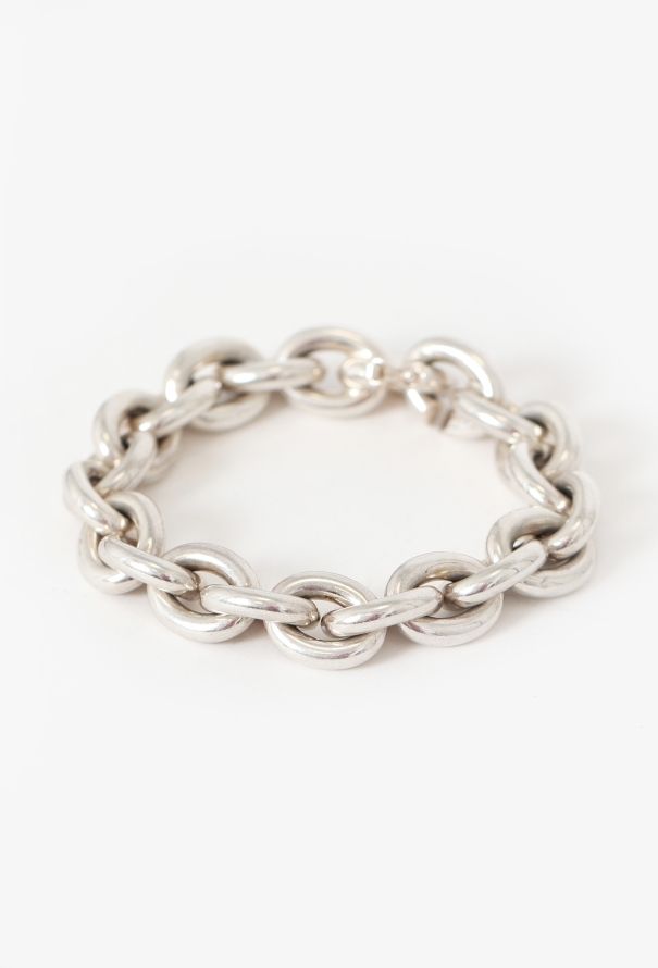 Vintage Fine Jewelry Sterling Silver Navette Chainlink Bracelet - 1