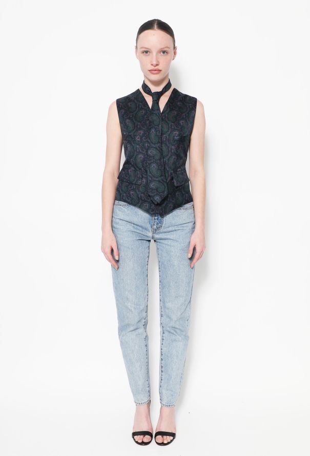 Hermès Vintage Paisley Silk Vest & Tie - 2