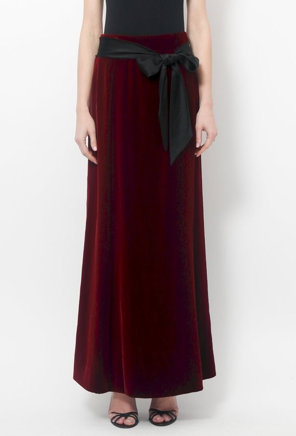 Bordeaux Velvet Skirt - 3