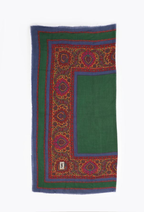 Saint Laurent '70s Floral Colorblock Scarf - 2