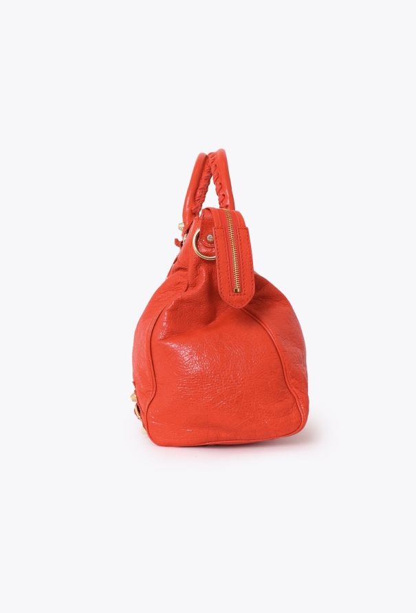 Balenciaga Orange Lambskin Velo Bag - 5