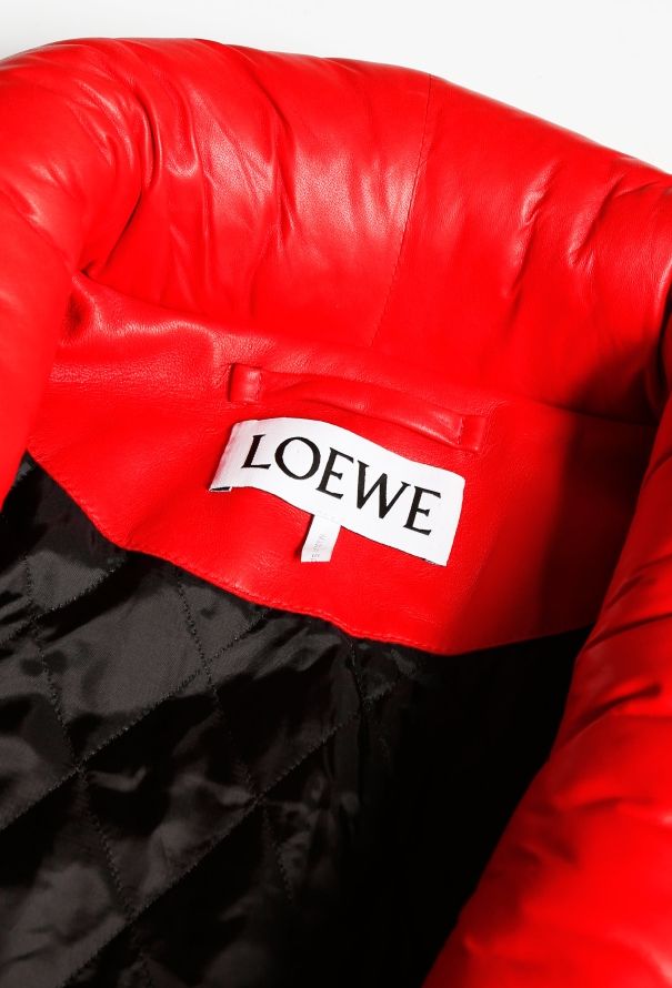 Loewe Belted Leather Puffer Coat - 6