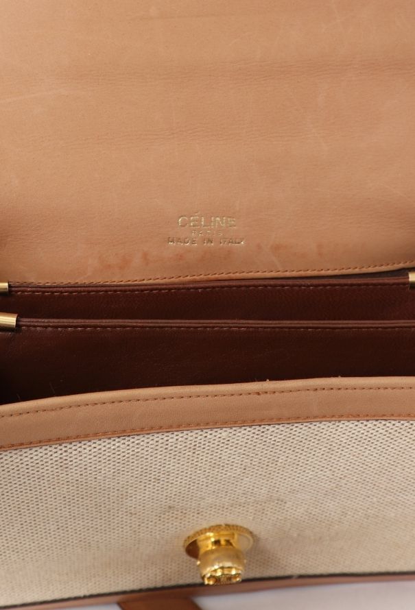 Céline Vintage Canvas Triomphe Shoulder Bag - 12