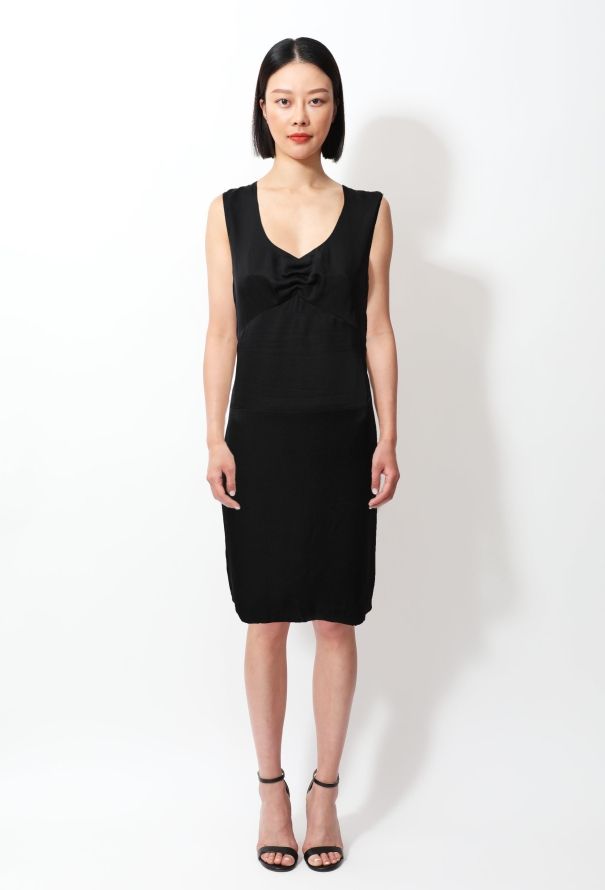 Chanel 2001 Ruched Satin Dress - 1