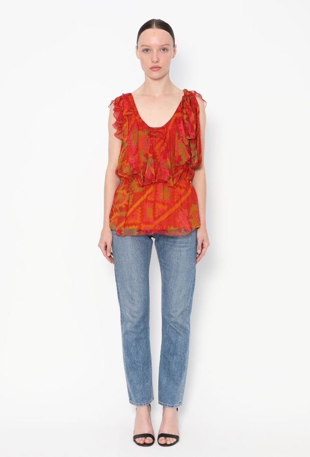 Dior 2006 Ruffled Chiffon Top - 2