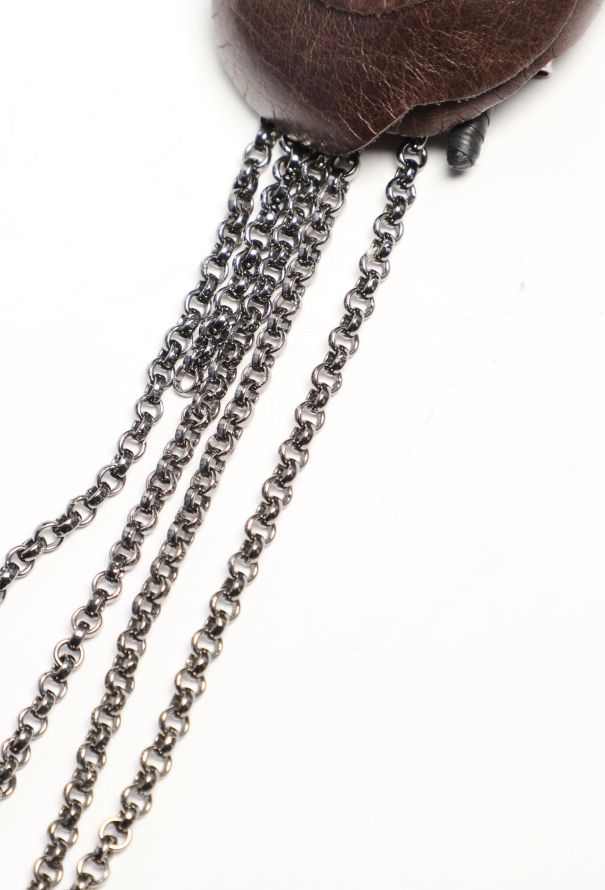 Chanel Leather Chainlink Camélia Brooch - 4