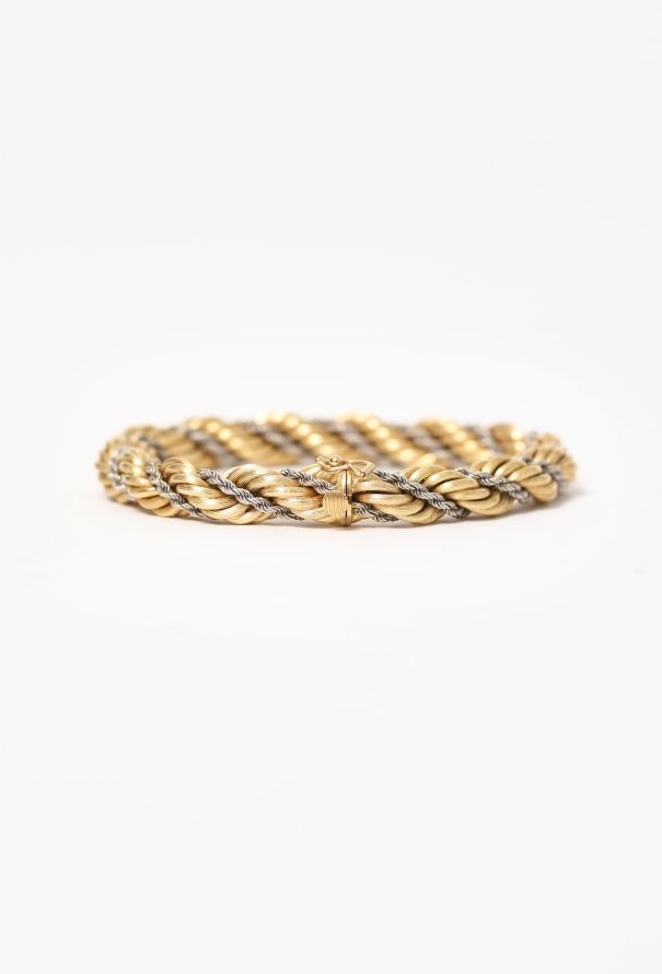 Vintage Fine Jewelry 1940s 18k Gold Interwoven Cord Bracelet - 5