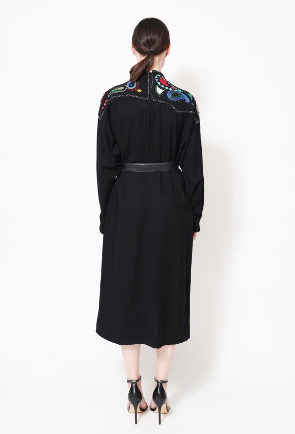 Exquisite Vintage Iconic Emmanuelle Khanh Paisley Embroidered Dress - 4