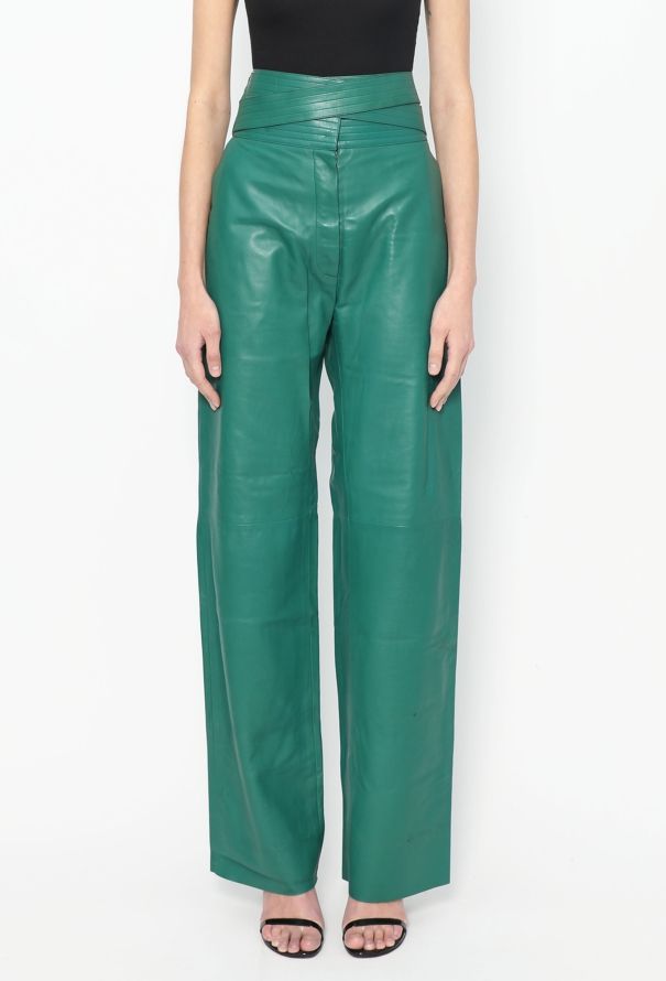 Loewe S/S 2015 Belted Leather Trousers - 3