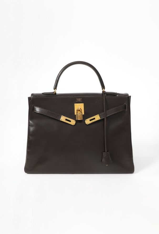 Hermès '70s Brown Box Kelly Retourné 35 - 2