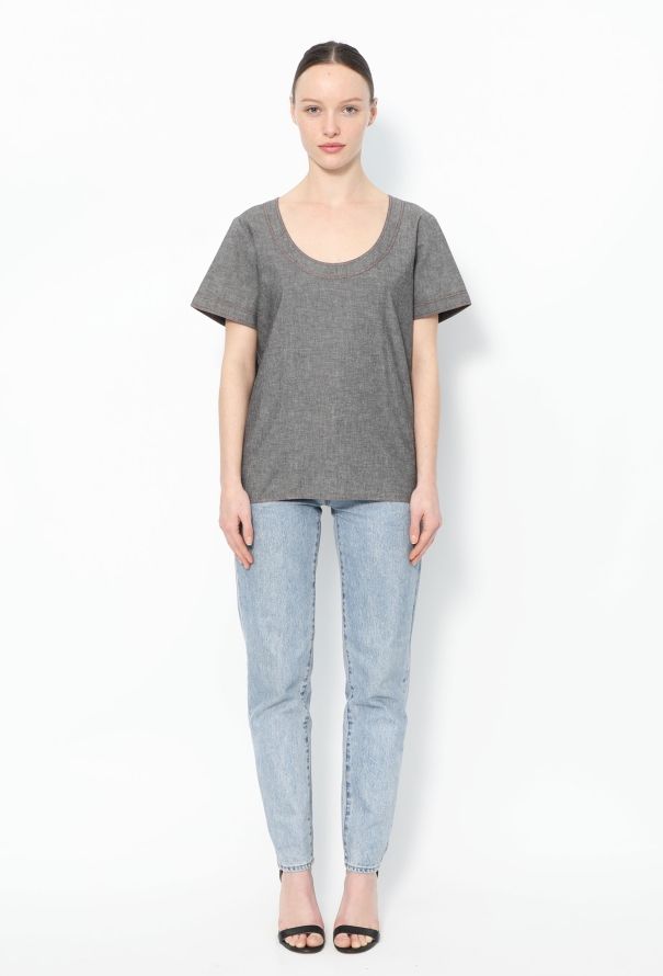 Saint Laurent Vintage Contrast Stitch Top - 2