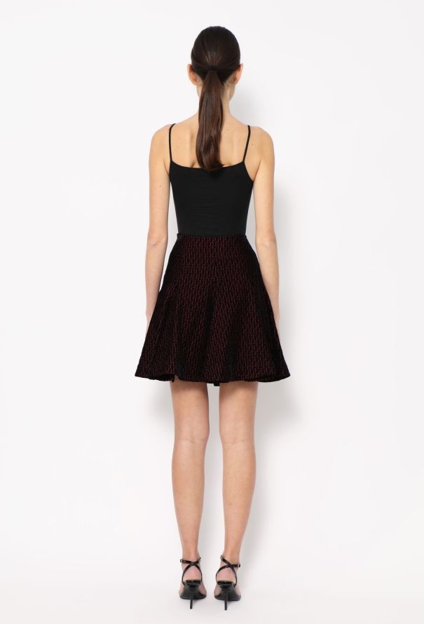 Alaïa Embroidered Velvet Skater Skirt - 4