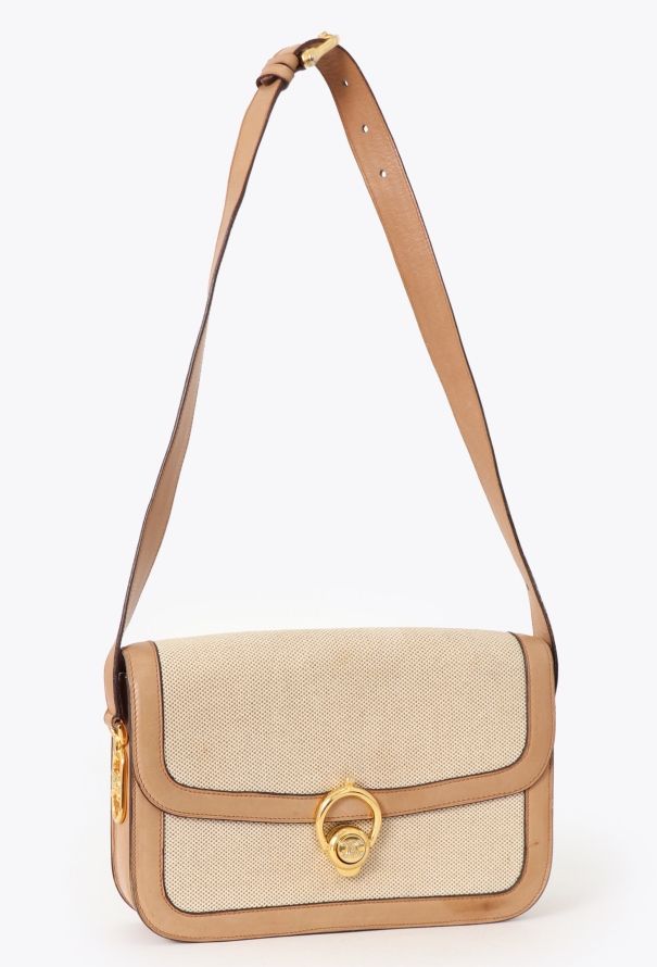 Céline Vintage Canvas Triomphe Shoulder Bag - 2