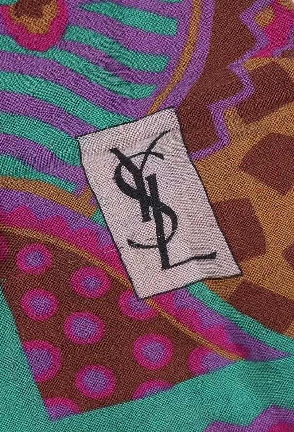 Saint Laurent Vintage Graphic Floral Scarf - 4