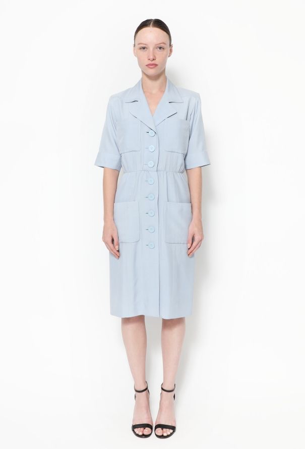 Saint Laurent Vintage Silk Safari Dress - 1