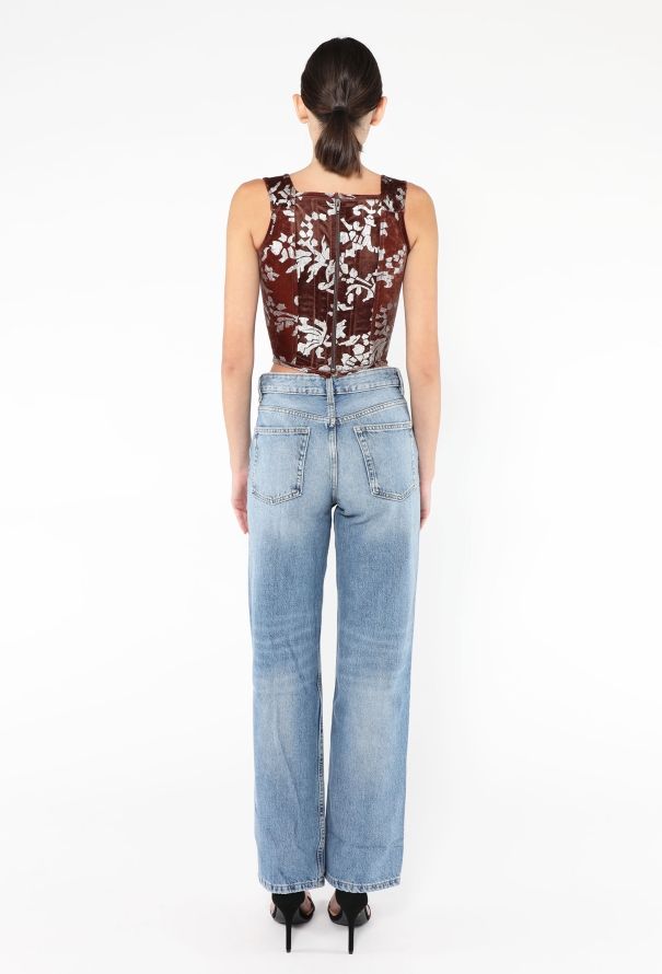 Vivienne Westwood RARE F/W 1990 Foiled Velvet Corset - 5