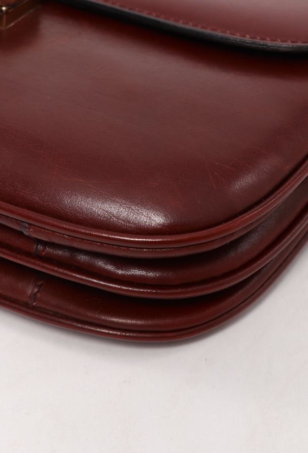 Céline Vintage Calèche Bag Burgundy - 10